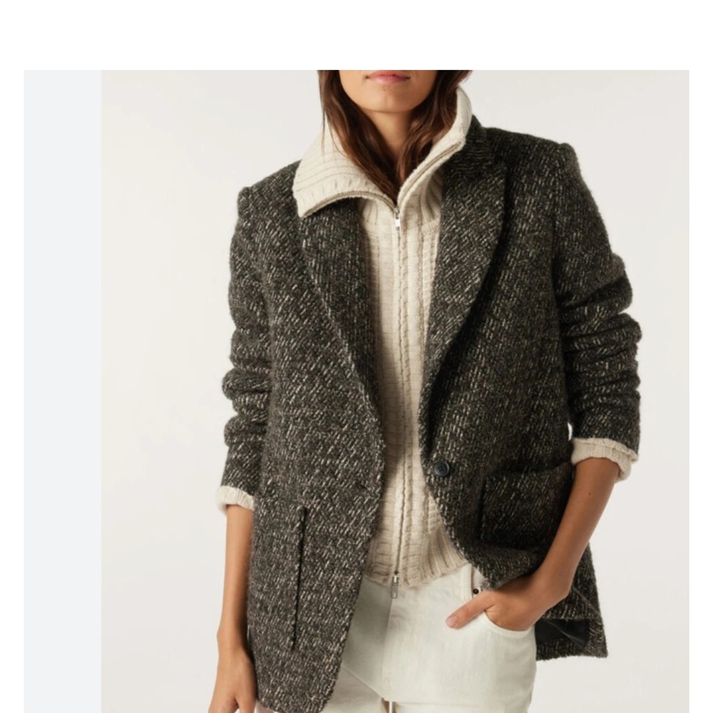 Women's Tweed Jacket - Black and Cream